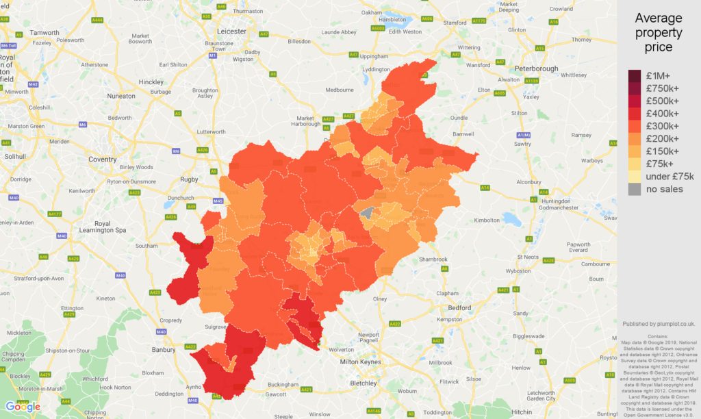 Northampton house prices map 1