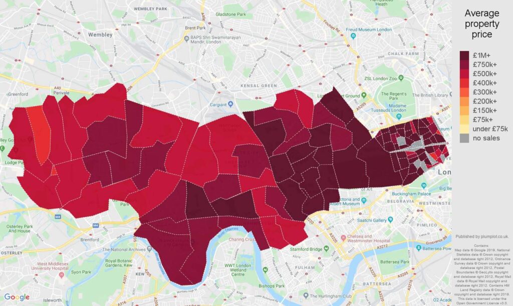 West London house prices map 1